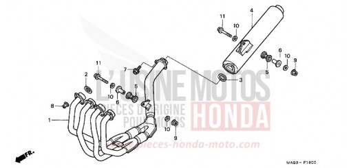 EXHAUST MUFFLER CBR900RRX de 1999